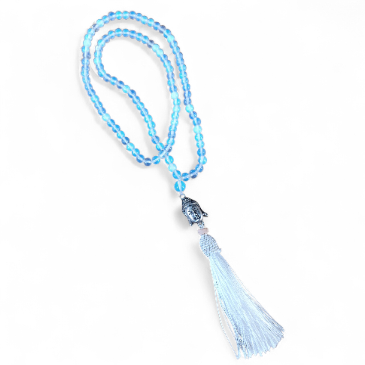 Japamala de Pedra Opalina com Ponta de Buda 108 contas