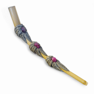 Tepi Aplicador de Rapé Flor Pedra