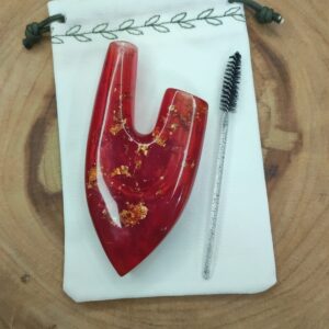 Kuripe de Resina Vermelho dourado – Auto Aplicador de Rapé
