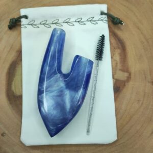 Kuripe de Resina Azul perolado – Auto Aplicador de Rapé