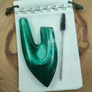 Kuripe de Resina verde transparente – Auto Aplicador de Rapé