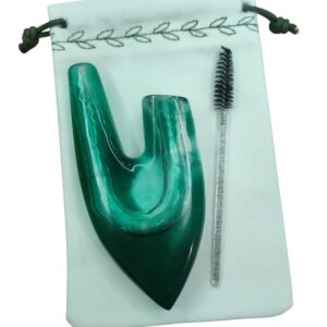 Kuripe de Resina verde transparente – Auto Aplicador de Rapé