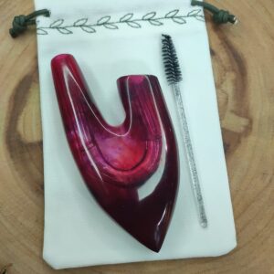 Kuripe de Resina Vermelho transparente – Auto Aplicador de Rapé