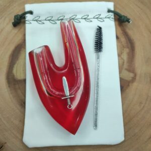 Kuripe de Resina Vermelho espada  – Auto Aplicador de Rapé