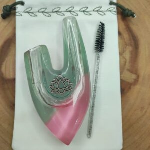Kuripe de Resina Lotus Rosa Transparente  – Auto Aplicador de Rapé