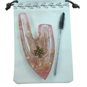 Kuripe de Resina Rosa Transparente  – Auto Aplicador de Rapé