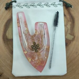 Kuripe de Resina Rosa Transparente  – Auto Aplicador de Rapé
