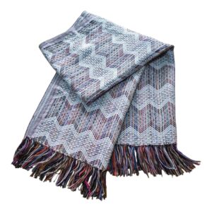 Cachecol Lenço Lã Peruana Estilo Alpaca Unissex branco colorido