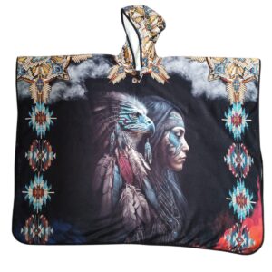 Poncho Com Capuz Equador Native Woman American Unissex