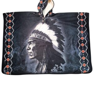 Poncho Com Capuz Equador Native American Unissex