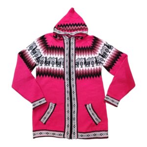 Blusa Peruana Tradicional Lã Com Ziper E Capuz