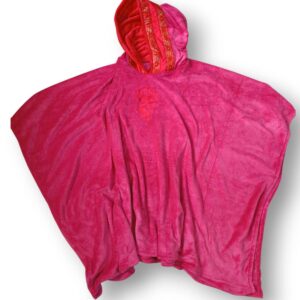 Poncho Microfibra Retangular Com Capuz Rosa