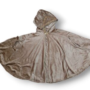 Poncho Capa Microfibra Com Capuz Marron Dourado