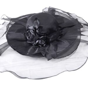 Chapéu De Luxo Para Pomba Gira Aba Larga Preto