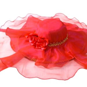 Chapéu De Luxo Para Pomba Gira Aba Larga vermelho