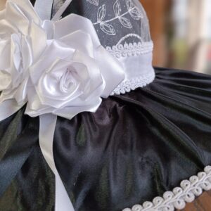 Chapéu Pomba Gira De Luxo Aba Larga Preto e branco