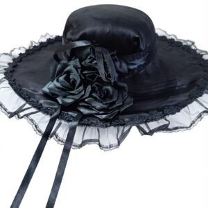 Chapéu Pomba Gira De Luxo Aba Larga Preto