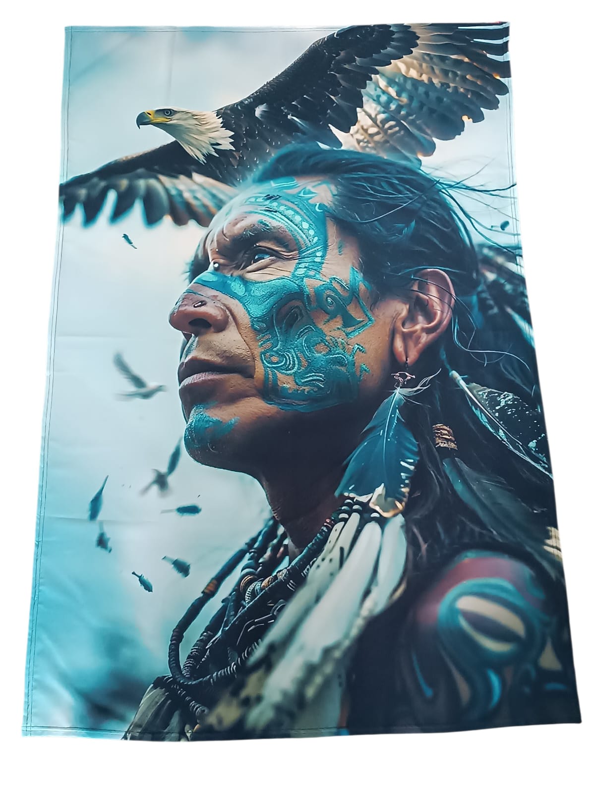 Pano Tapeçaria de Parede Indio EUA Azul