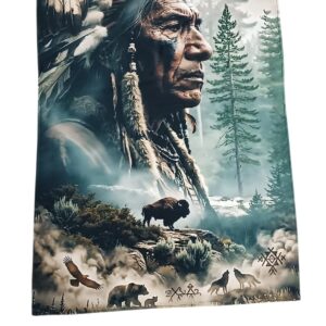 Pano Tapeçaria de Parede Indio N. Americano Bufalo