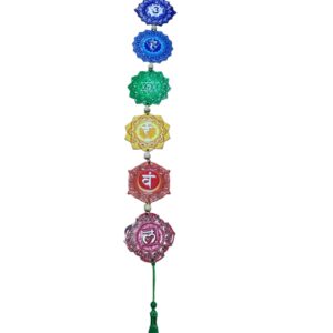 Pêndulo Móbile Decorativo 7 Chakras com Tassel – Enfeite de Parede e Porta
