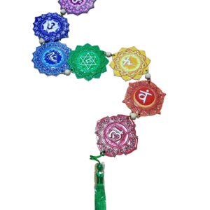 Pêndulo Móbile Decorativo 7 Chakras com Tassel – Enfeite de Parede e Porta