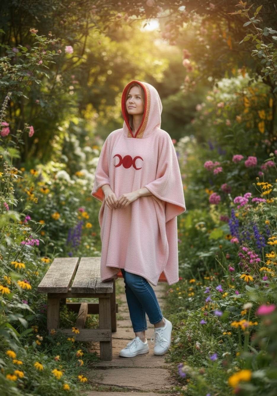 Poncho Microfibra Retangular Triluna Rosa Claro - Imagem 2