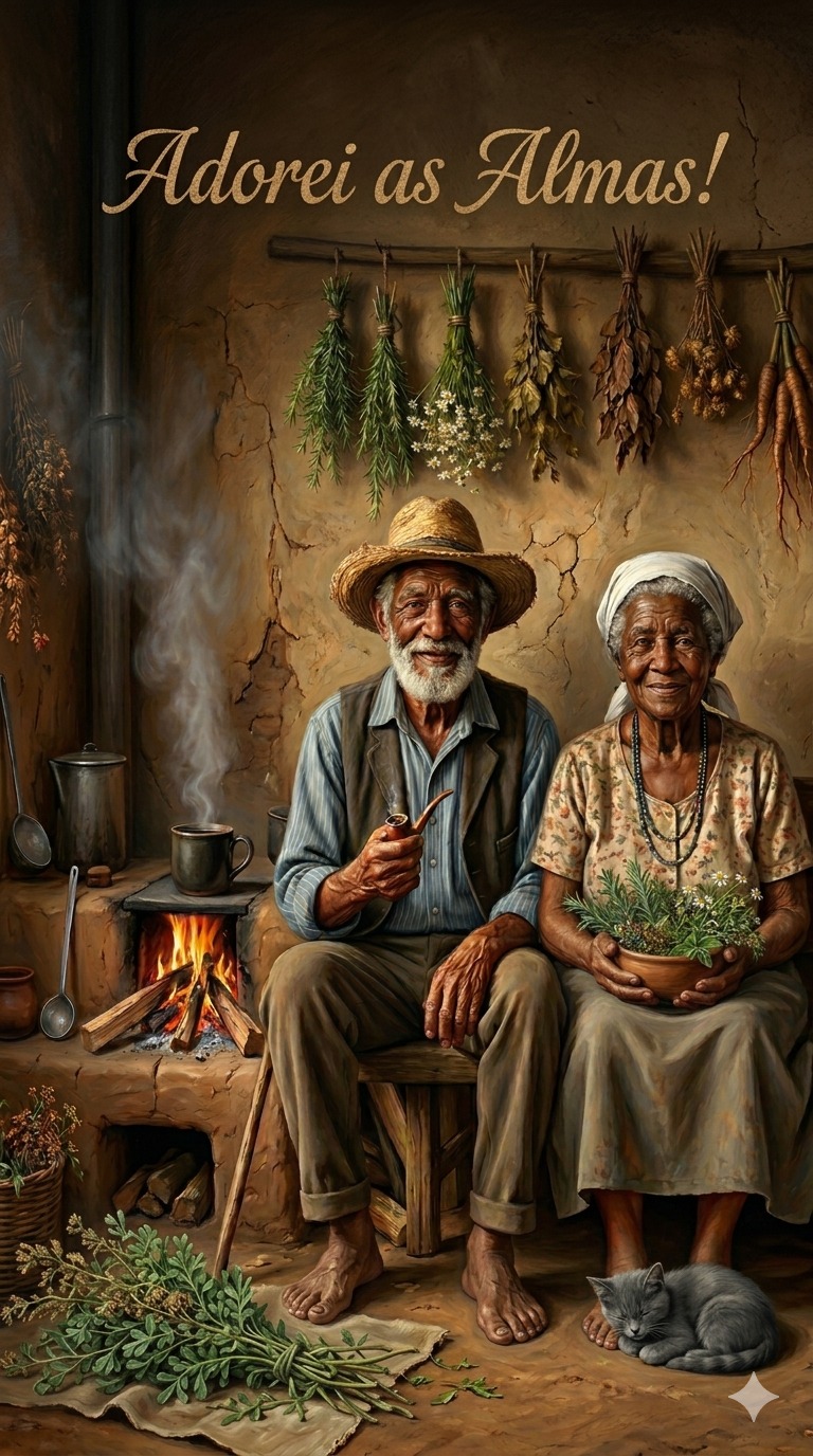 Pano Tapeçaria de Parede Casal Pretos velhos - Imagem 2