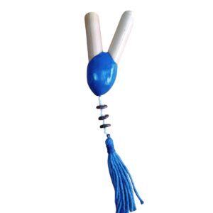 Kuripe de Bambu pontilhado Azul x branco