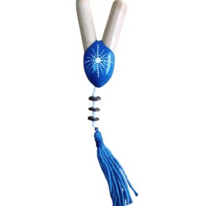 Kuripe de Bambu pontilhado Azul x branco
