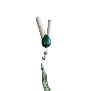 Kuripe de Bambu pontilhado Verde x branco