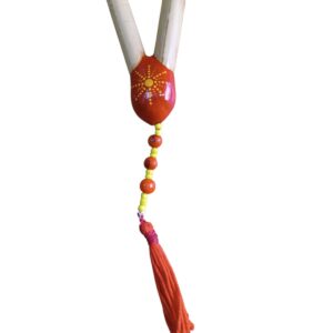 Kuripe de Bambu pontilhado Vermelho x amarelo