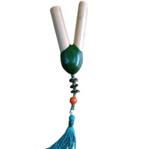 Kuripe de Bambu pontilhado Verde x verde