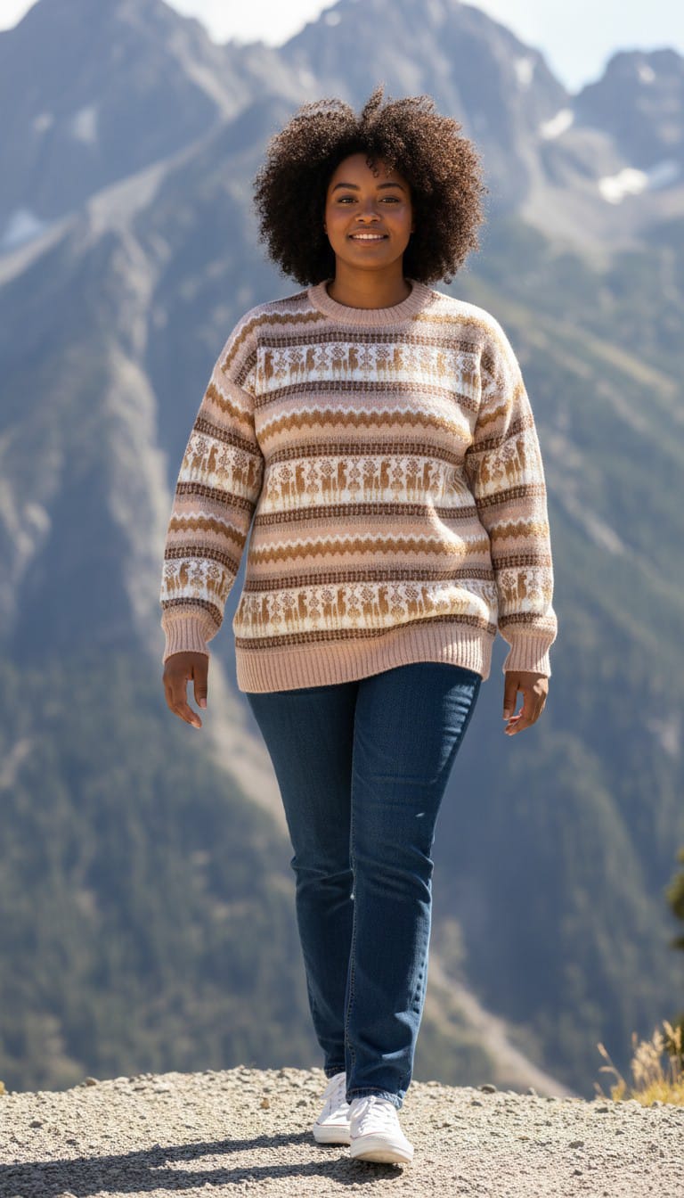 Blusa de lã Peruana Unissex Rosé com detalhes - Imagem 2