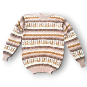 Blusa de lã Peruana Unissex Rosé com detalhes