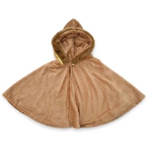 Poncho Capa Aberta Microfibra Com Capuz Marron