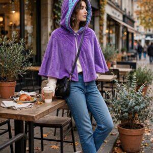 Poncho Capa Aberta Microfibra Com Capuz